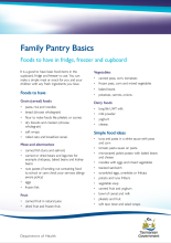 Thumbnail image of the Family pantry basics fact sheet
