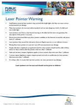 Thumbnail image of the Laser Pointer Warning Fact Sheet