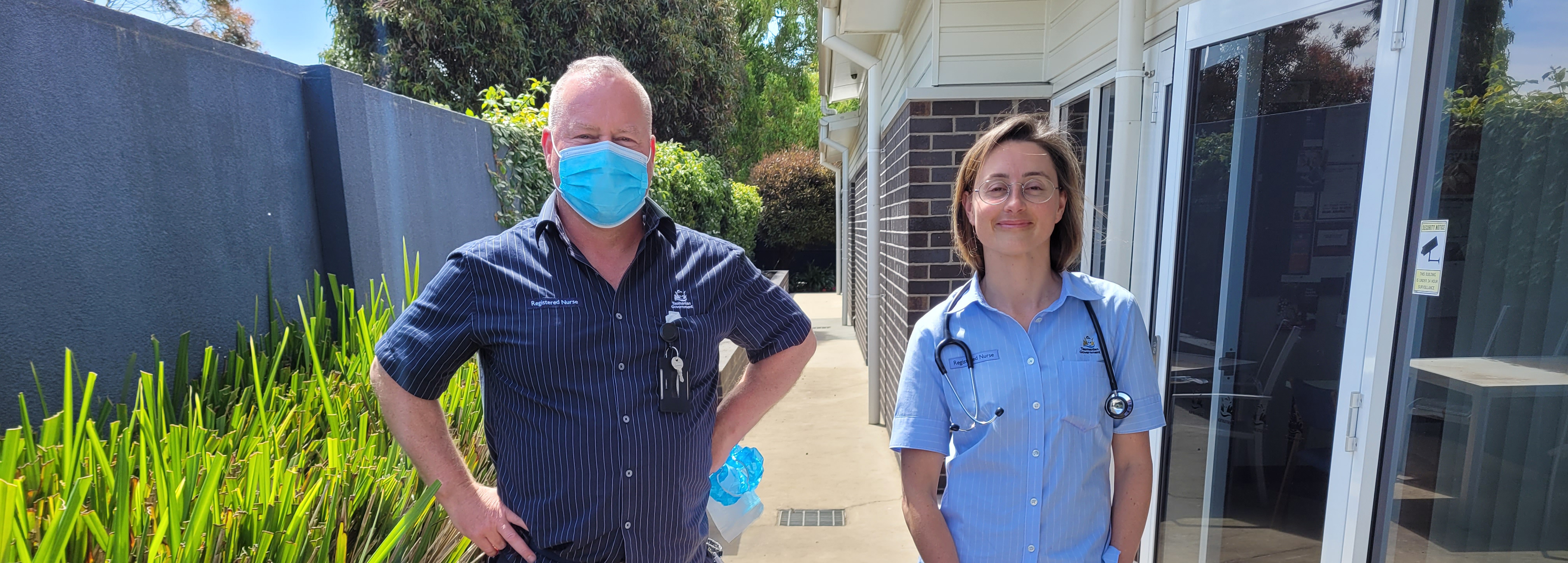 Two nurses who helped with wound management