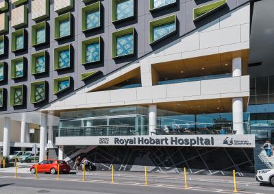 The entrance to Royal Hobart Hospital.