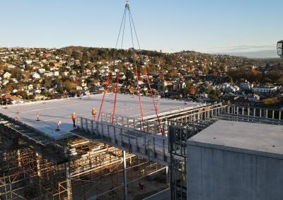 The aerobridge linking the new helipad to the Launceston General Hospital was installed on Friday, 24 May.