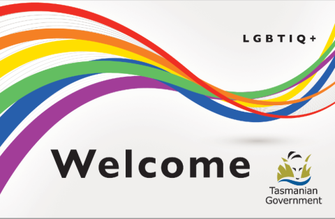 A Tasmanian Government LGBTIQ+ Welcome sticker