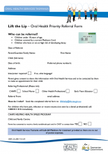 Lift the Lip – Oral Health Priority Referral Form