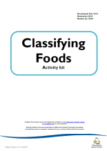Classifying foods activity kit