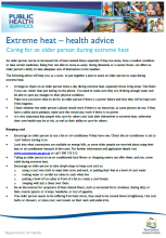 Extreme heat health advice caring for older person