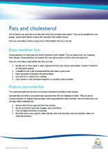 Fats and cholesterol