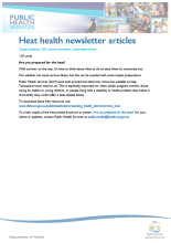 Heat health staff newsletter articles template