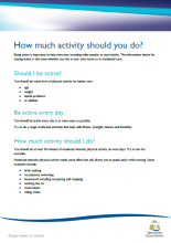 How much activity should you do factsheet