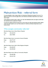 Malnutrition risk referral form