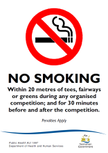 No smoking within 20 metres of golf course thumbnail