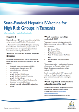 Thumbnail image of the Hepatitis B vaccine for high risk groups information sheet.