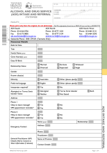 Thumbnail image of the form used for referral to the alcohol and drug service.