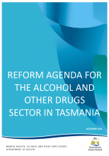 Thumbnail image of the Reform agenda for the alcohol and other drugs sector document