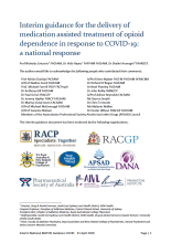 Thumbnail image of the Interim guidance for the delivery of medication assisted treatment of opioid dependence in response to COVID-19 document