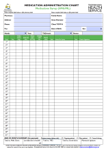Thumbnail of the Methadone Syrup (5MG/ML) administration chart template.