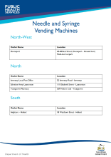 Thumbnail image of the document showing the locations of vending machines for the needle and syringe program.