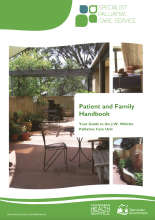Thumbnail image of the palliative care handbook for J. W. Whittle Palliative care unit.