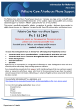 Thumbnail image of the GP Assist After hours palliative care support information for referrers sheet.