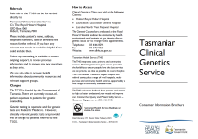 Thumbnail image of the Tasmanian Clinical Genetics Service brochure.