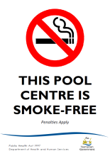 Smoke free pool sign