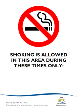Smoking allowed in this area during these times only thumbnail