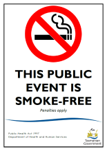 Smoke free public event sign thumbnail