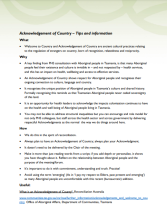Thumbnail image of Acknowledgement of Country tips