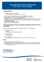 Thumbnail image of the Burns First Aid and Transfer Dressings fact sheet