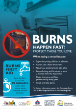Thumbnail image of the Burns Service Tasmania Wood Heater Prevention Poster