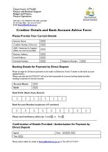 Thumbnail image of the Creditor Details and Bank Advice Form 