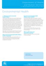 Thumbnail image of the Environmental Health Officer career fact sheet