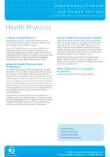 Thumbnail image of the Health Physicist career fact sheet