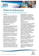 Thumbnail image of the Information for mobile food businesses Fact Sheet