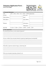 Thumbnail image of the North West volunteer application form