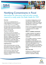 Thumbnail image of the Notifying contaminants in Food Fact Sheet