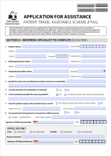 Thumbnail image of the PTAS application form