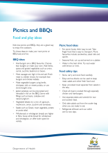 Thumbnail image of the Picnics and BBQs food and play fact sheet