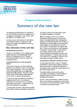 Thumbnail image of the Pregnancy Termination Summary of the New Law Fact Sheet