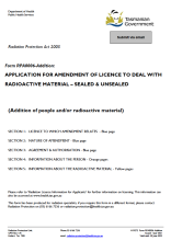 Thumbnail image of the RPA0006 Application for Amendment Addition