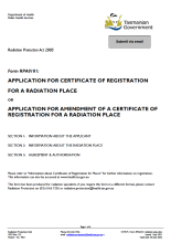 Thumbnail image of the RPA0101 Application Registration of Radiation Place