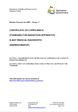 Thumbnail image of RPA0307 Standard of Compliance X-ray Medical Diagnostic Mammography form