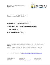 Thumbnail image of the RPA0320 Standard for Compliance Radiation Apparatus X-ray Industry On Stream Analysis form