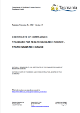 Thumbnail image of the RPA0401 Standard for Complaince Sealed Radiation Source Static Radiation Gauge form
