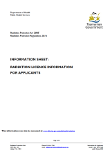 Thumbnail image of the Radiation Licence Information for Applicants info sheet