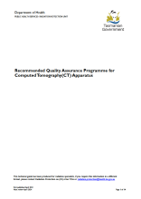 Thumbnail image of the Recommended Quality Assurance Programme for Computed Tomography CT Apparatus document