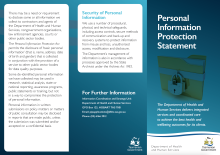 Thumbnail image of the Personal Information protection statement brochure.