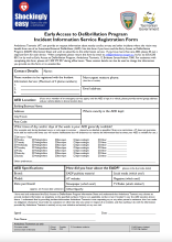 Thumbnail image of the form used to register for the Early Access to Defibrillation Program