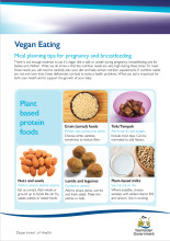 Thumbnail image of the Vegan eating meal planning for pregnancy and breastfeeding fact sheet