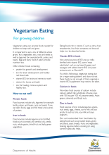 Thumbnail image of the Vegetarian eating for growing children fact sheet