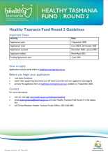 Thumbnail image for Healthy Tasmania Fund Round 2 Guidelines